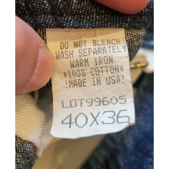 Vintage Jack Daniels Distillery Overalls Bibs Men 40 Tall Blue USA Made Cotton - Picture 5 of 6